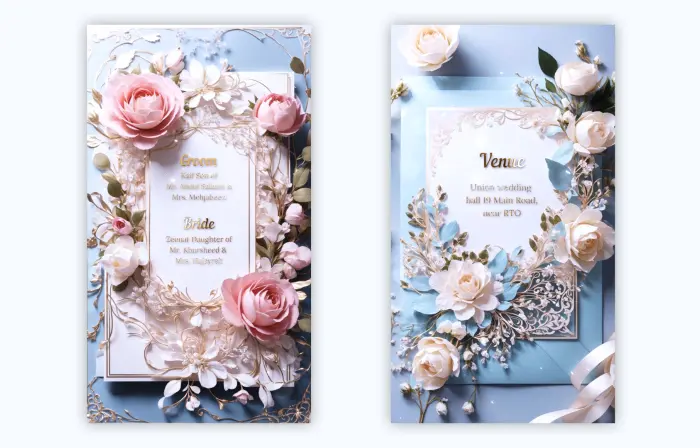 Unique 3D Floral Wedding Invitation Design Instagram Story